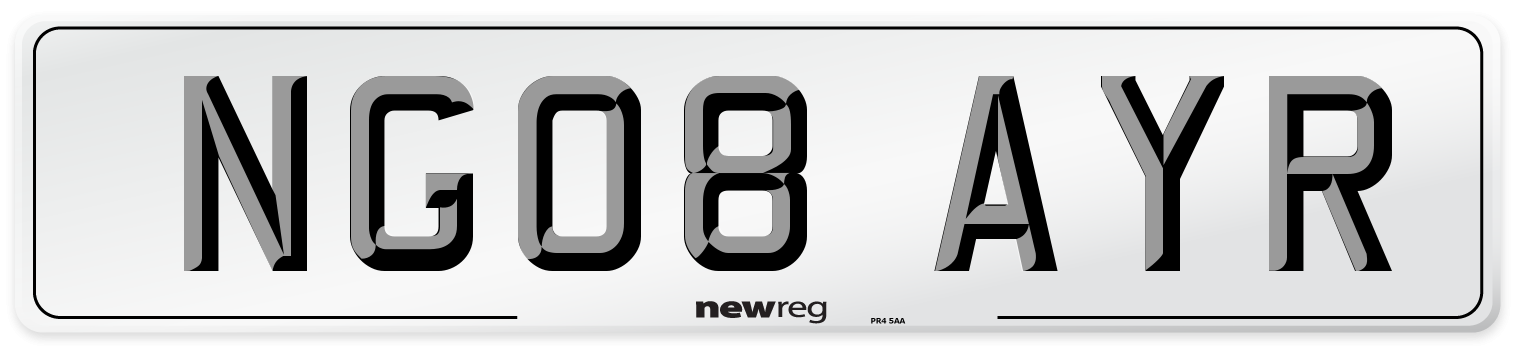 NG08 AYR Number Plate from New Reg